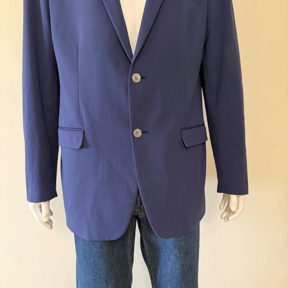 Lauren Ralph Lauren Mens 46L Navy Blue Stretch Blazer‎ Sport Coat Macy's 46 Long - Picture 2 of 16